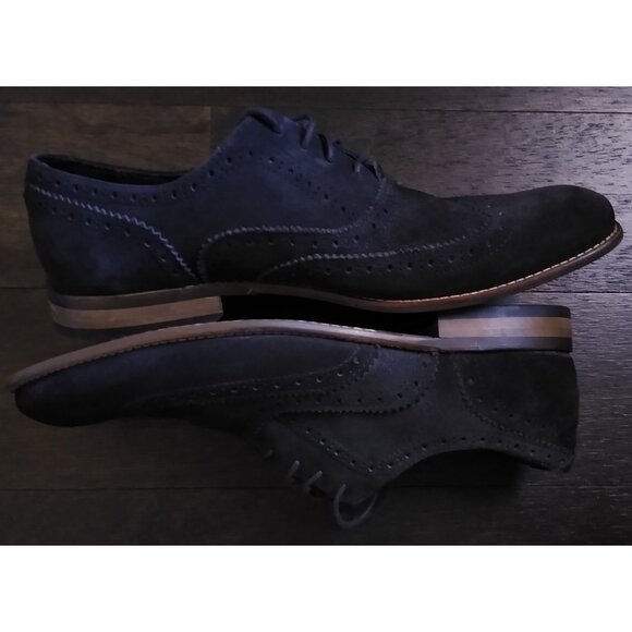 John Varvatos Star USA Wingtip Oxford Brogues Dusty Black Suede Rubber Size 11 main image 5